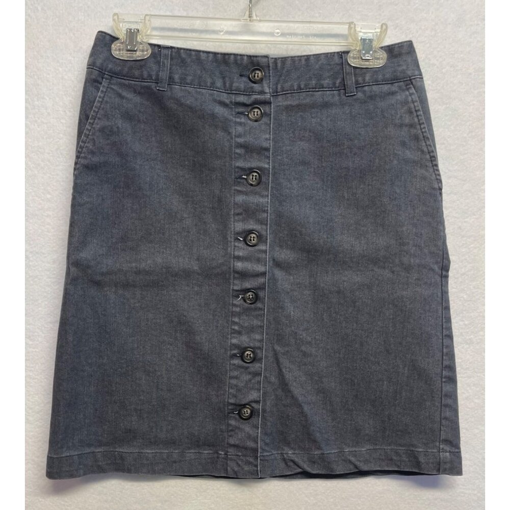 GH Bass & Co. Front Button Skirt Gray Blue Size 2